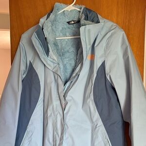The North Face Sky Blue and Charcoal Jacket